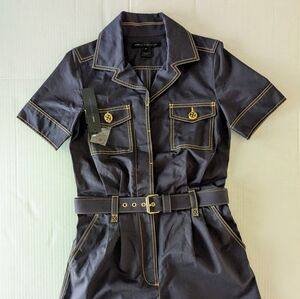Marc By Marc Jacobs Navy Belted Jumpsuit